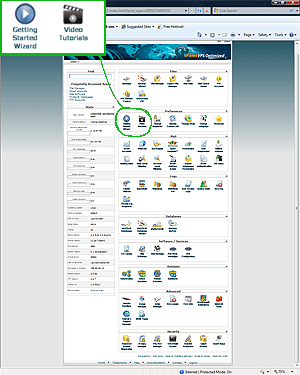 cPanel webhosting control panel showing how easy it is to use with online help and video tutorials