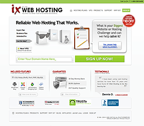 Main page for IX WEB HOSTING